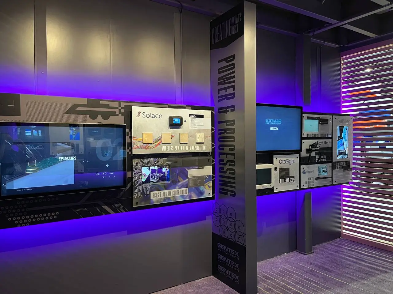 Gentex power and processing technology display
