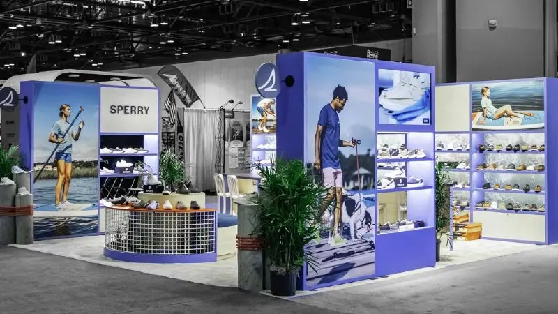 Sperry multi-panel booth with lifestyle imagery