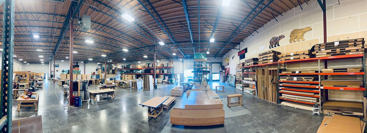 Greenspace Group fabrication shop floor with active workstations